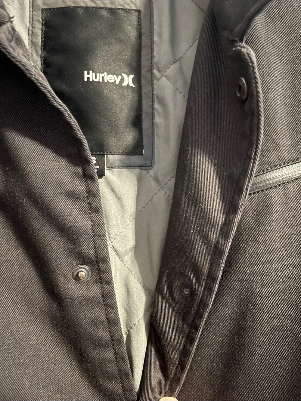 Hurley MVP Twill Black Quilted-Lined Jacket, Waterproof